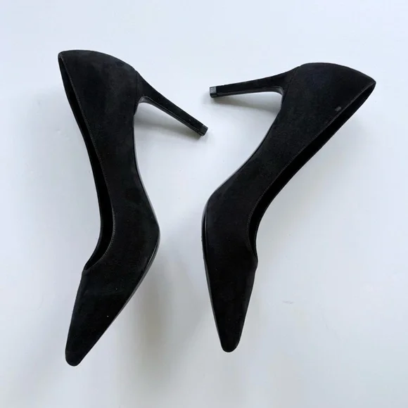 Saint Laurent Black Suede Pointed Toe High Heel Pumps 37 - Picture 8 of 16